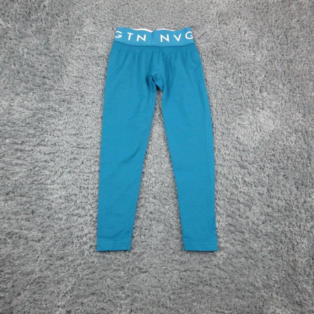 NVGTN Pants Womens Medium Blue Seamless High Waist Leggings Yoga 22x25* NWT